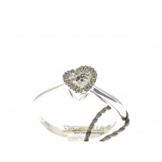 Salvini anello solitario oro bianco e diamante taglio cuore CT.0,35  referenza 20033116.